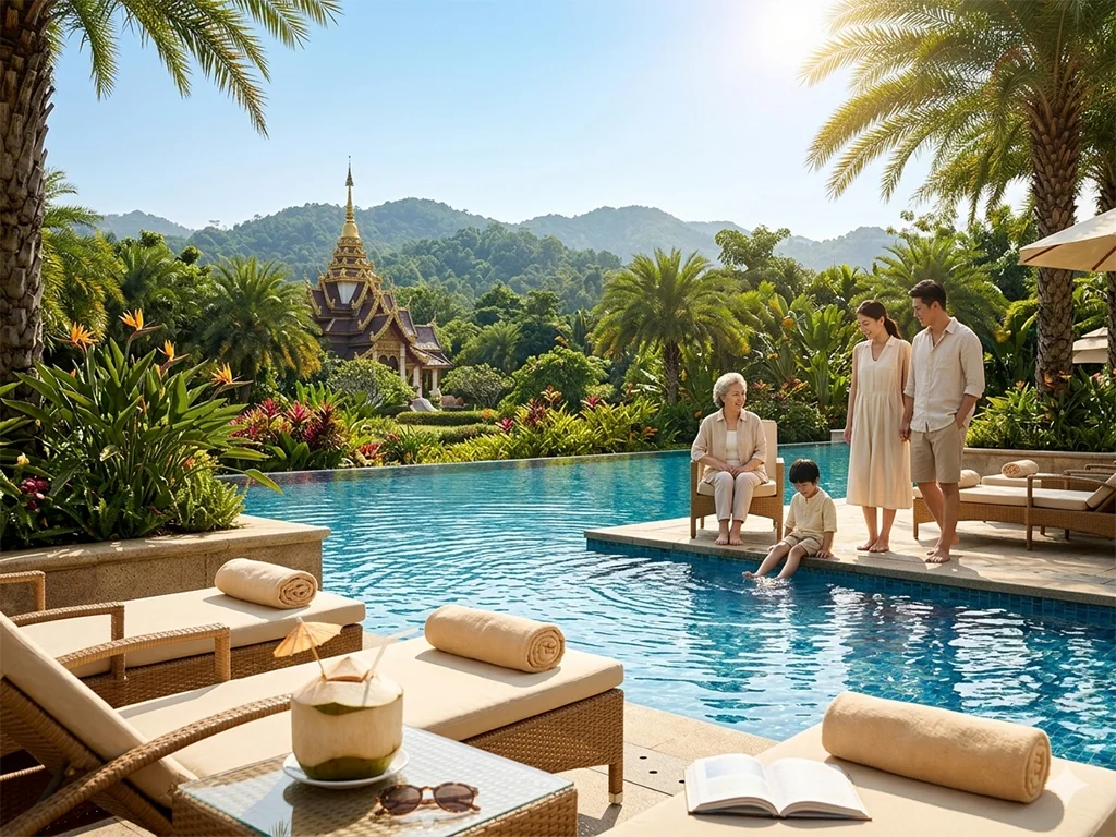 xishuangbanna winter resort family vibe 西雙版納熱帶度假村泳池家庭旅遊